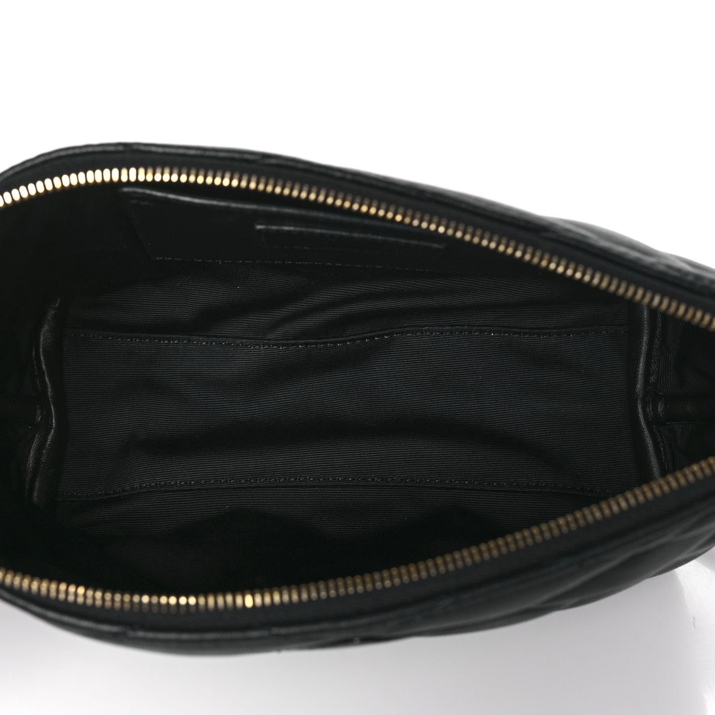 Lambskin Quilted Gaby Zipped Shoulder Bag Black