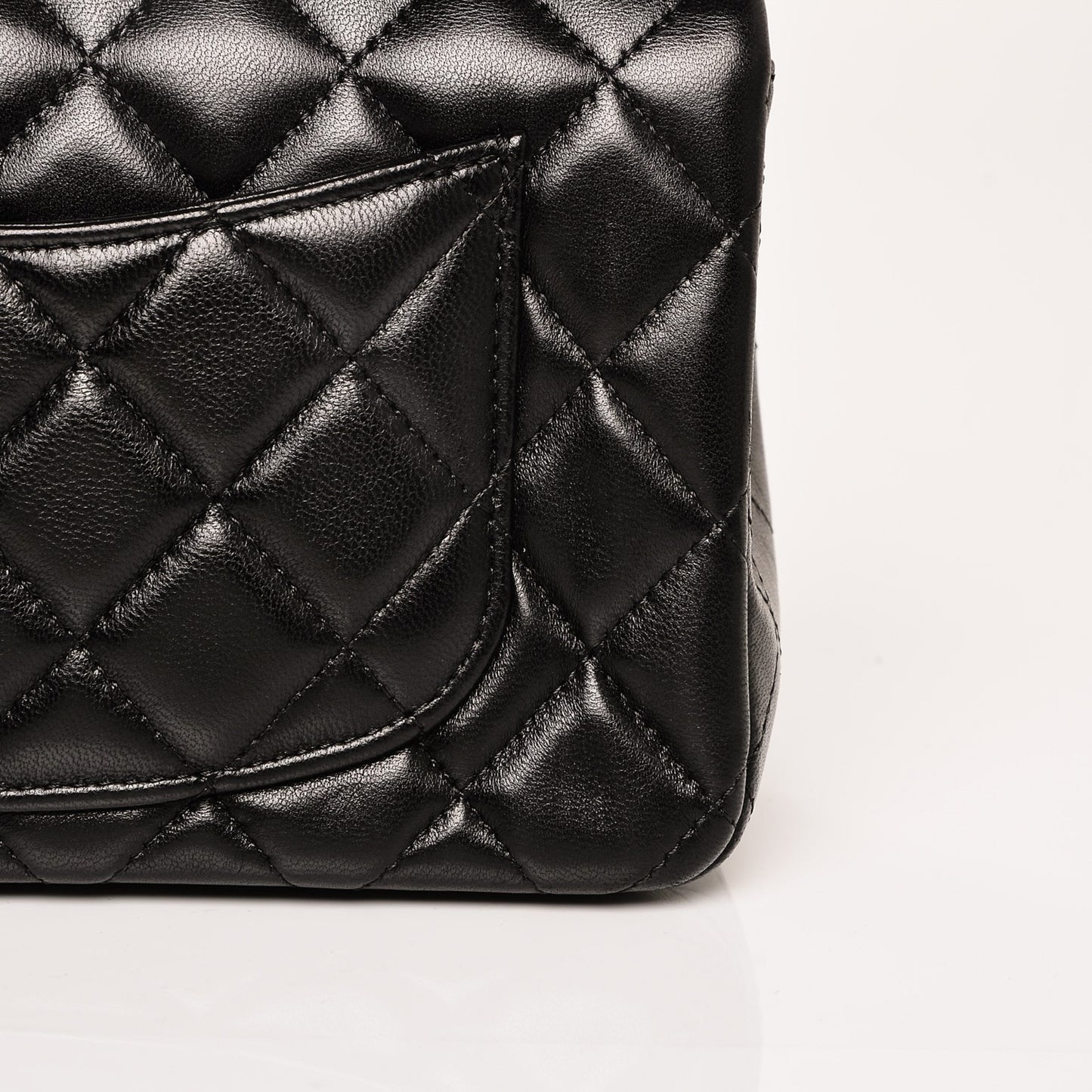Lambskin Quilted Mini Rectangular Flap Black