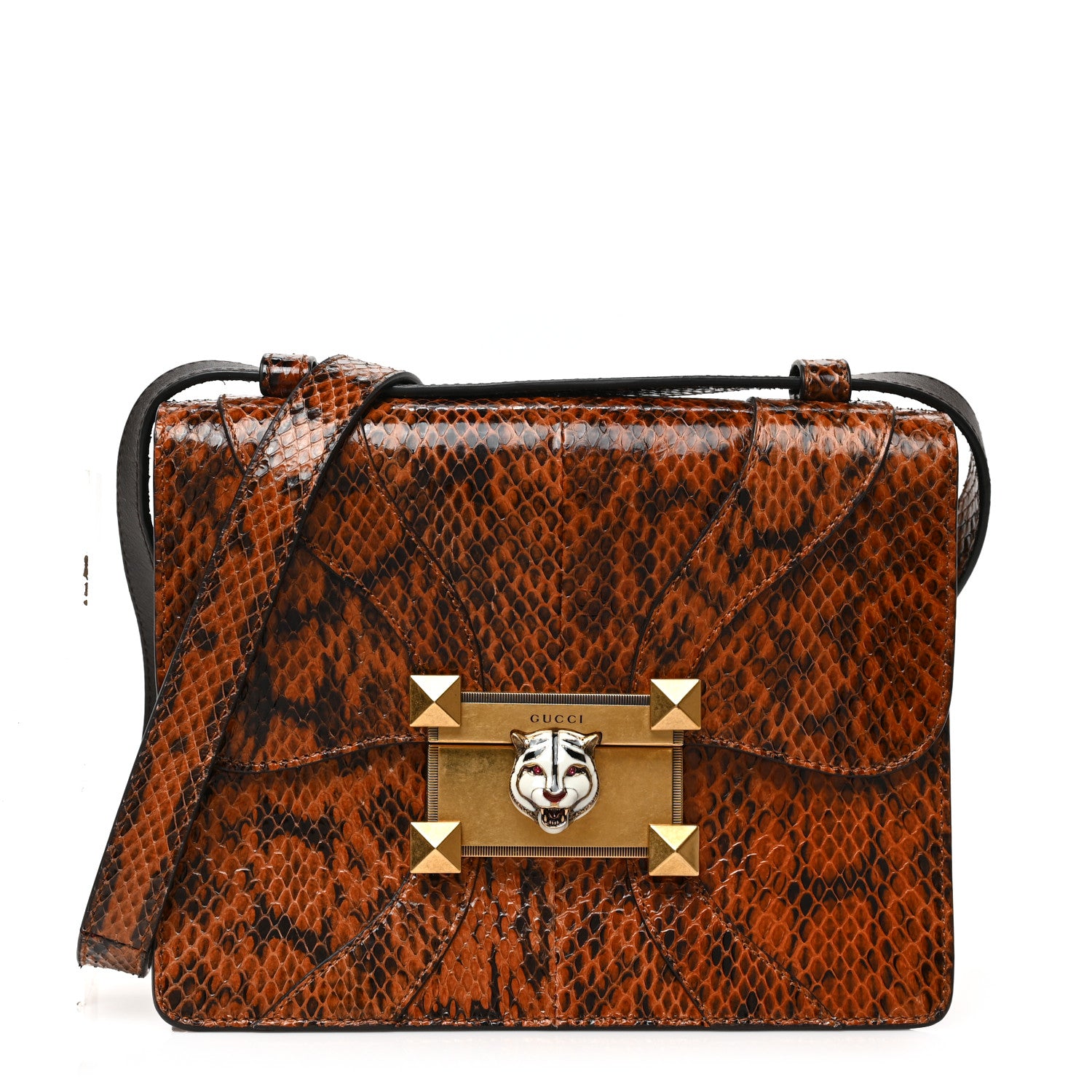 Gucci Elaphe Radiata Crystal Osiride Shoulder Bag Bright Cuir Ruby 1 of 17