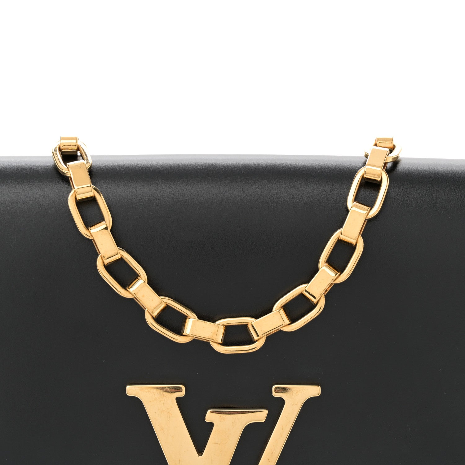 Louis Vuitton Calfskin Chain Louise GM Black 7 of 10