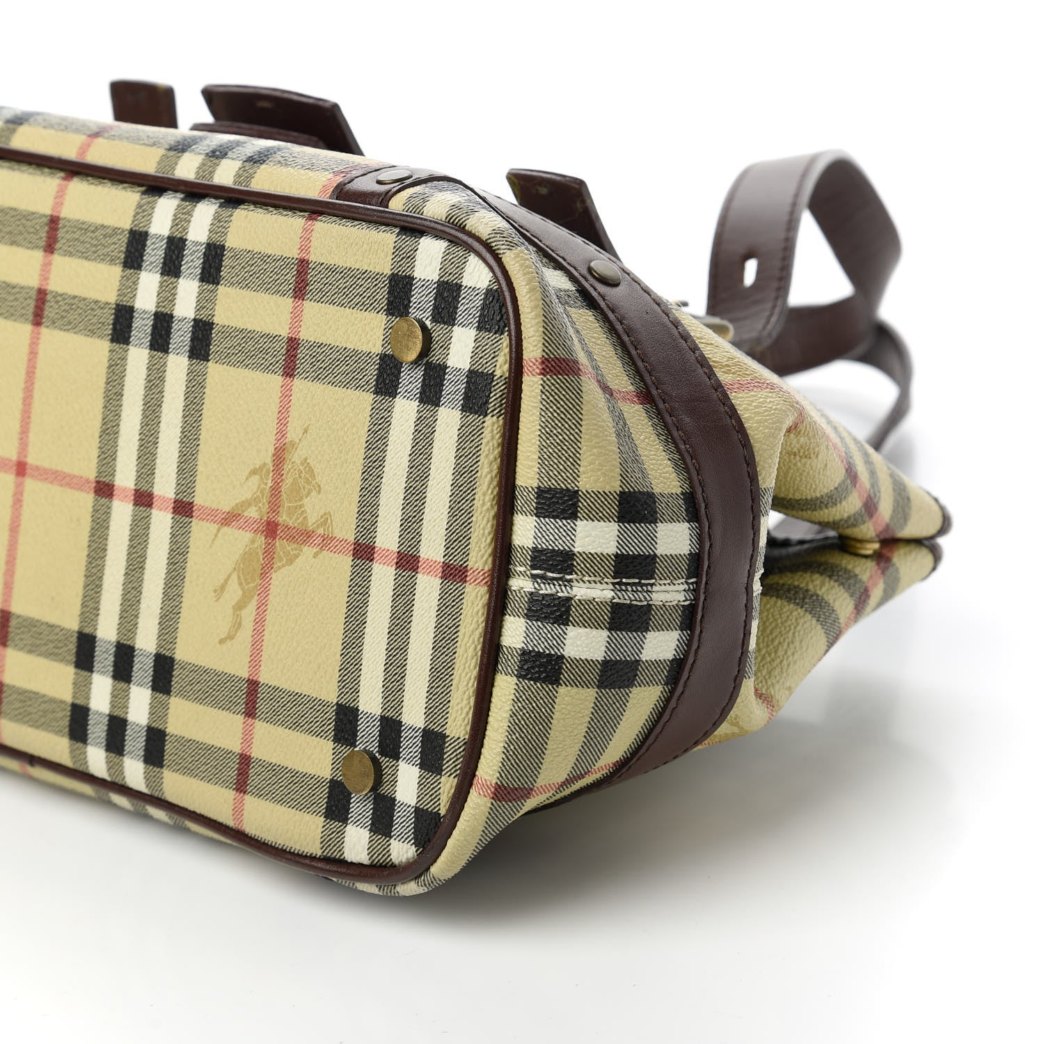 Burberry Haymarket Check Buckle Satchel Chocolate 7 of 11