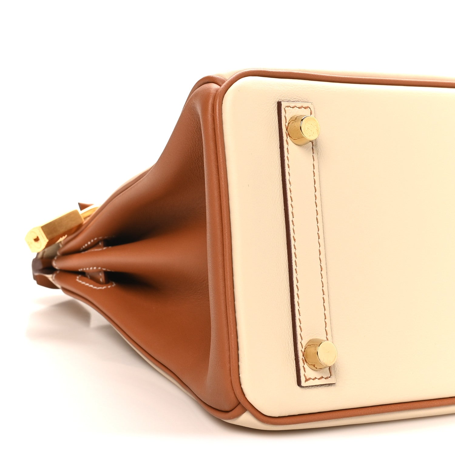 Hermes Swift Horseshoe Birkin 25 Craie Gold 9 of 11