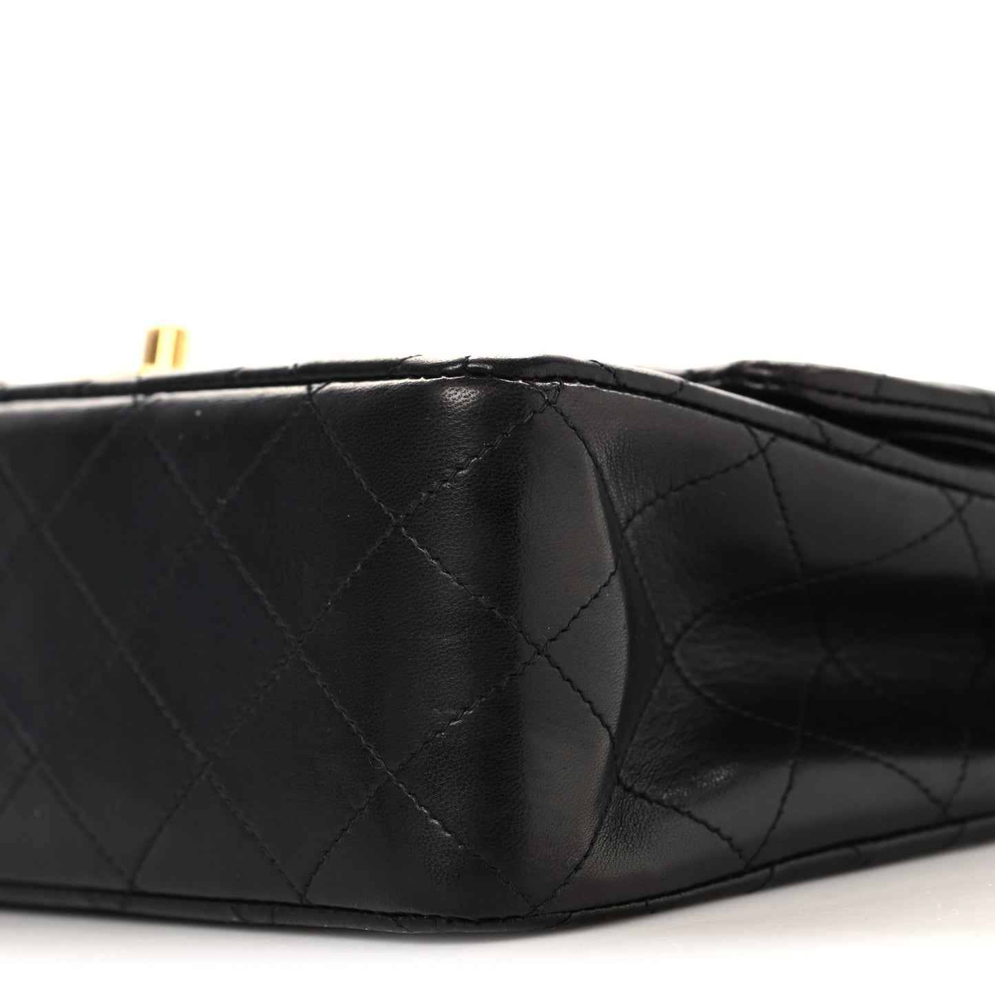 Lambskin Quilted Medium Double Flap Black