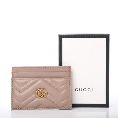 Gucci Calfskin Matelasse GG Marmont Card Holder Porcelain Rose 7 of 7