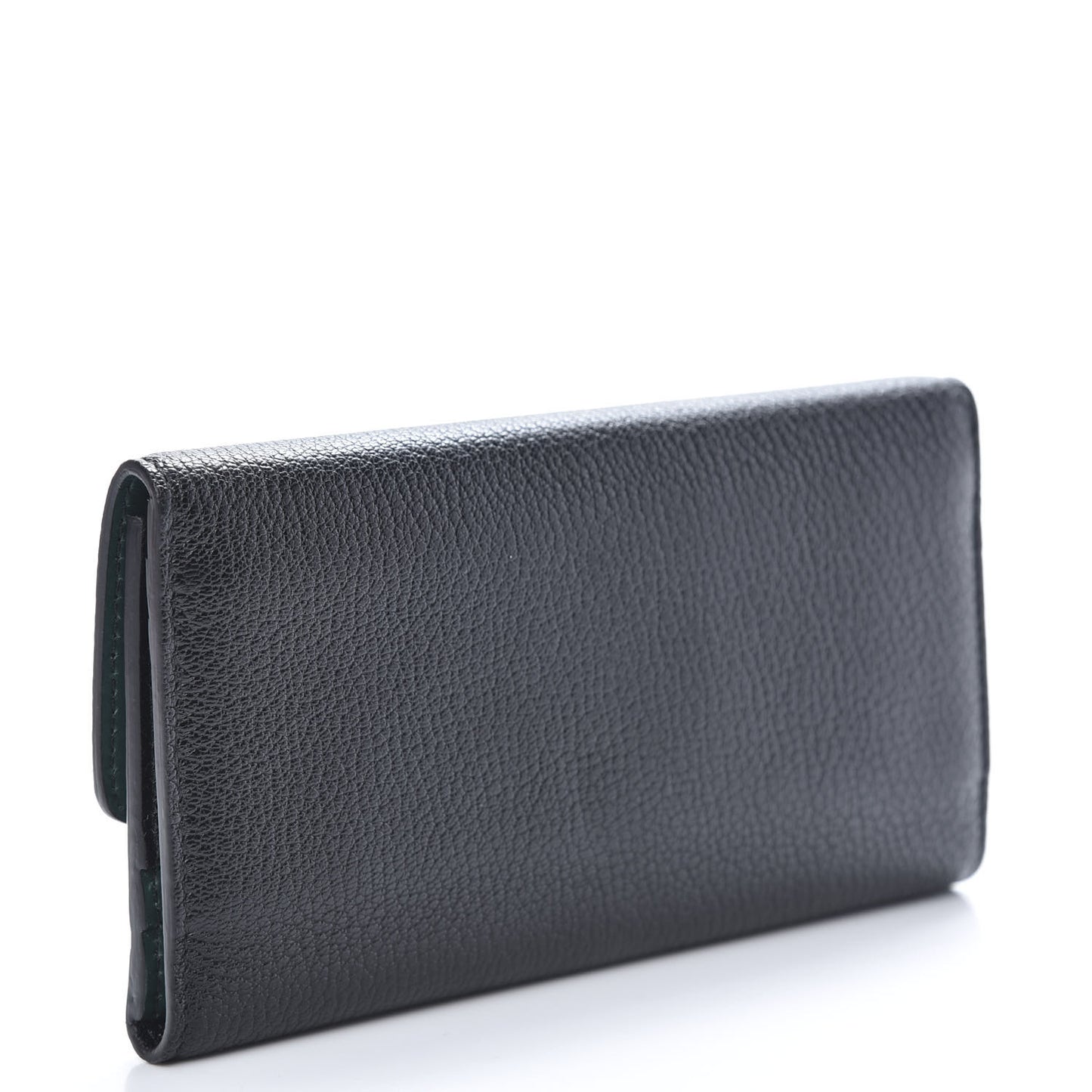 Goatskin D-Ring Continental Wallet Black