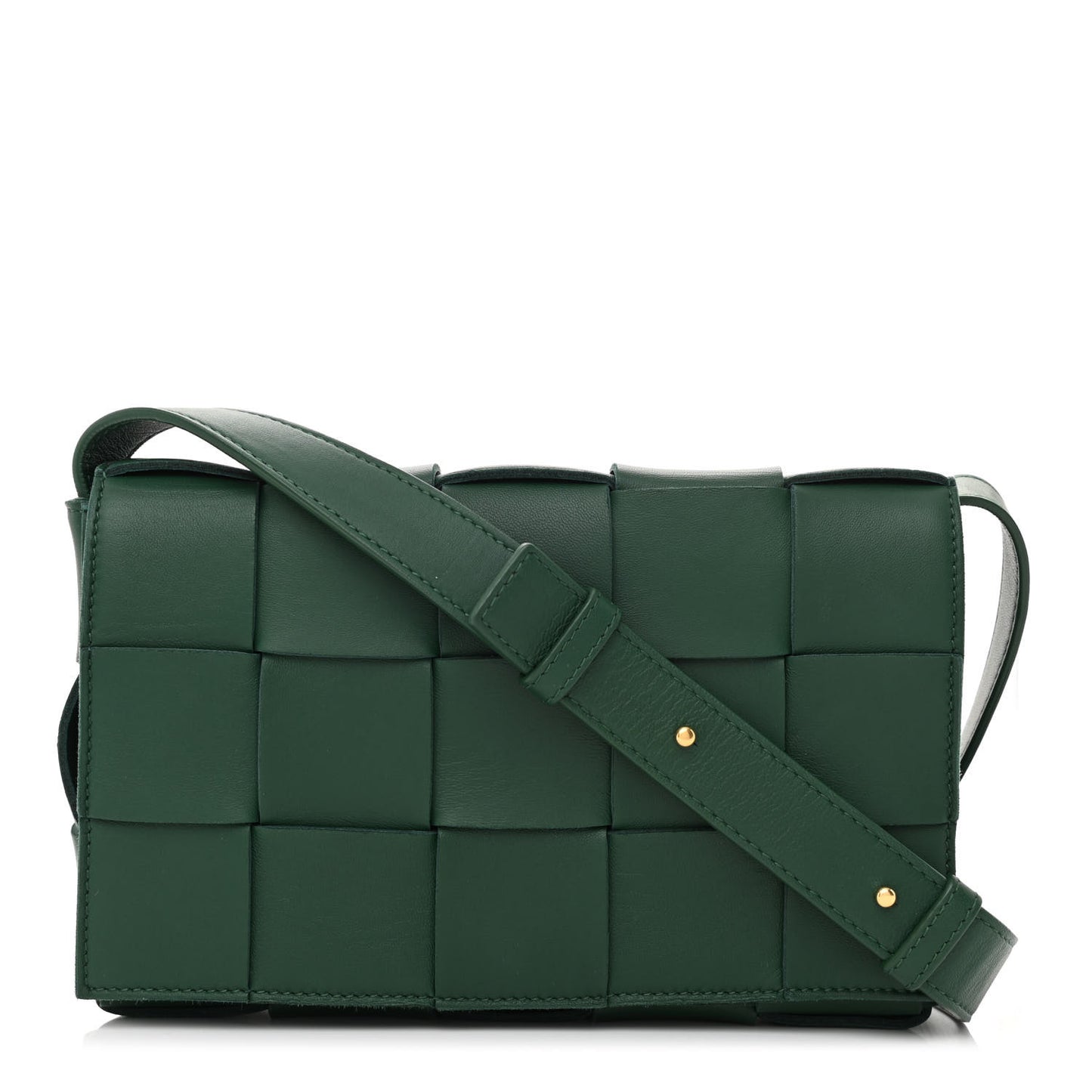 Lambskin Maxi Intrecciato Cassette Crossbody Bag Raintree Green