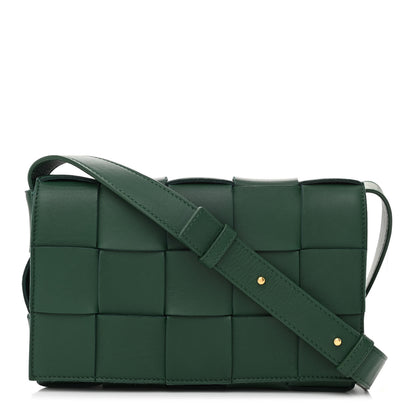 Bottega Veneta Lambskin Maxi Intrecciato Cassette Crossbody Bag Raintree Green 1 of 10