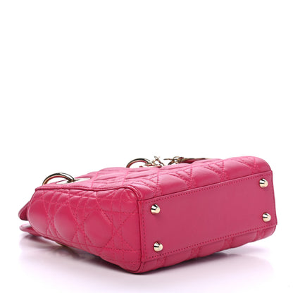 Christian Dior Lambskin Cannage Mini Lady Dior Fuchsia 4 of 9