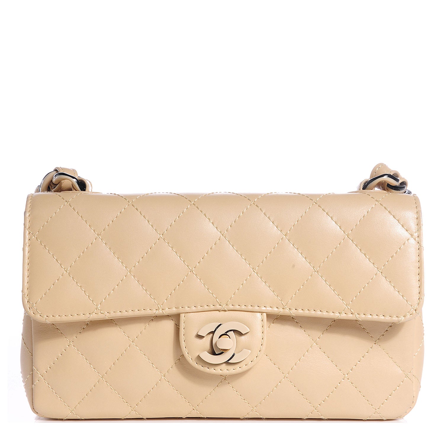 Chanel Lambskin Bekko Resin Small Single Flap Beige 1 of 9