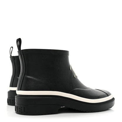 Chanel Rubber CC Short Rain Boots 38 Black 5 of 11