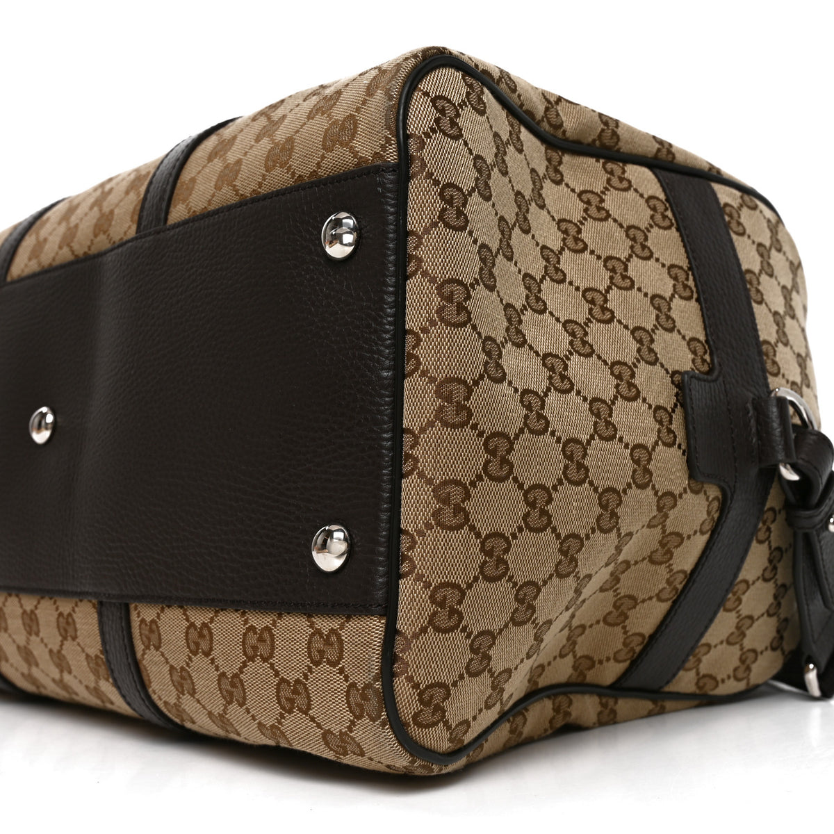 Monogram Dollar Calfskin Boston Duffle Bag Beige Ebony Testa di Moro Marrone Scuro