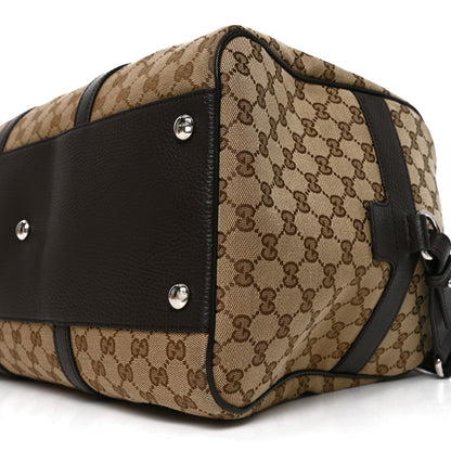 Gucci Monogram Dollar Calfskin Boston Duffle Bag Beige Ebony Testa di Moro Marrone Scuro 10 of 10