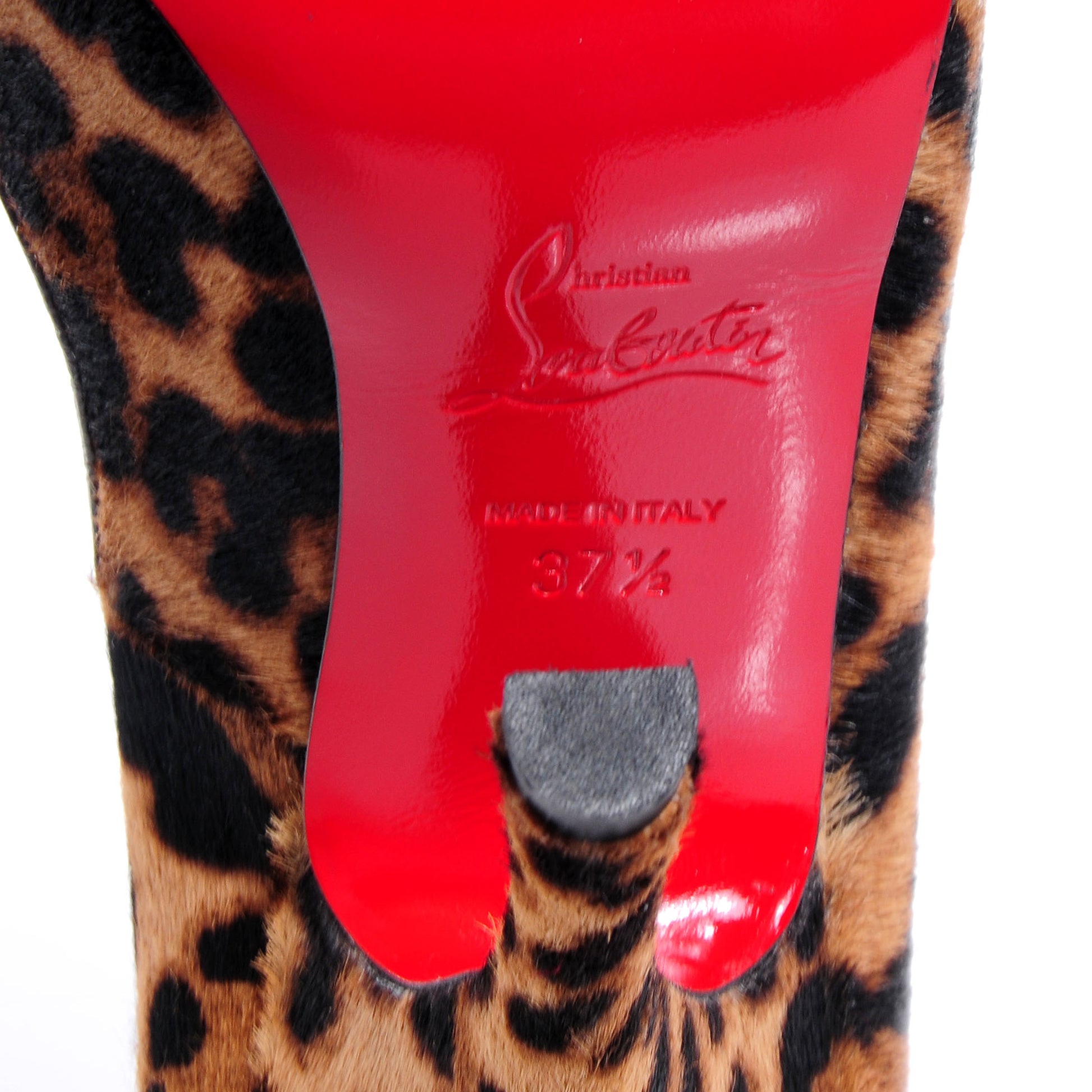 Christian Louboutin Calf Hair Leopard Print Maryl 120 Pumps 37.5 5 of 6