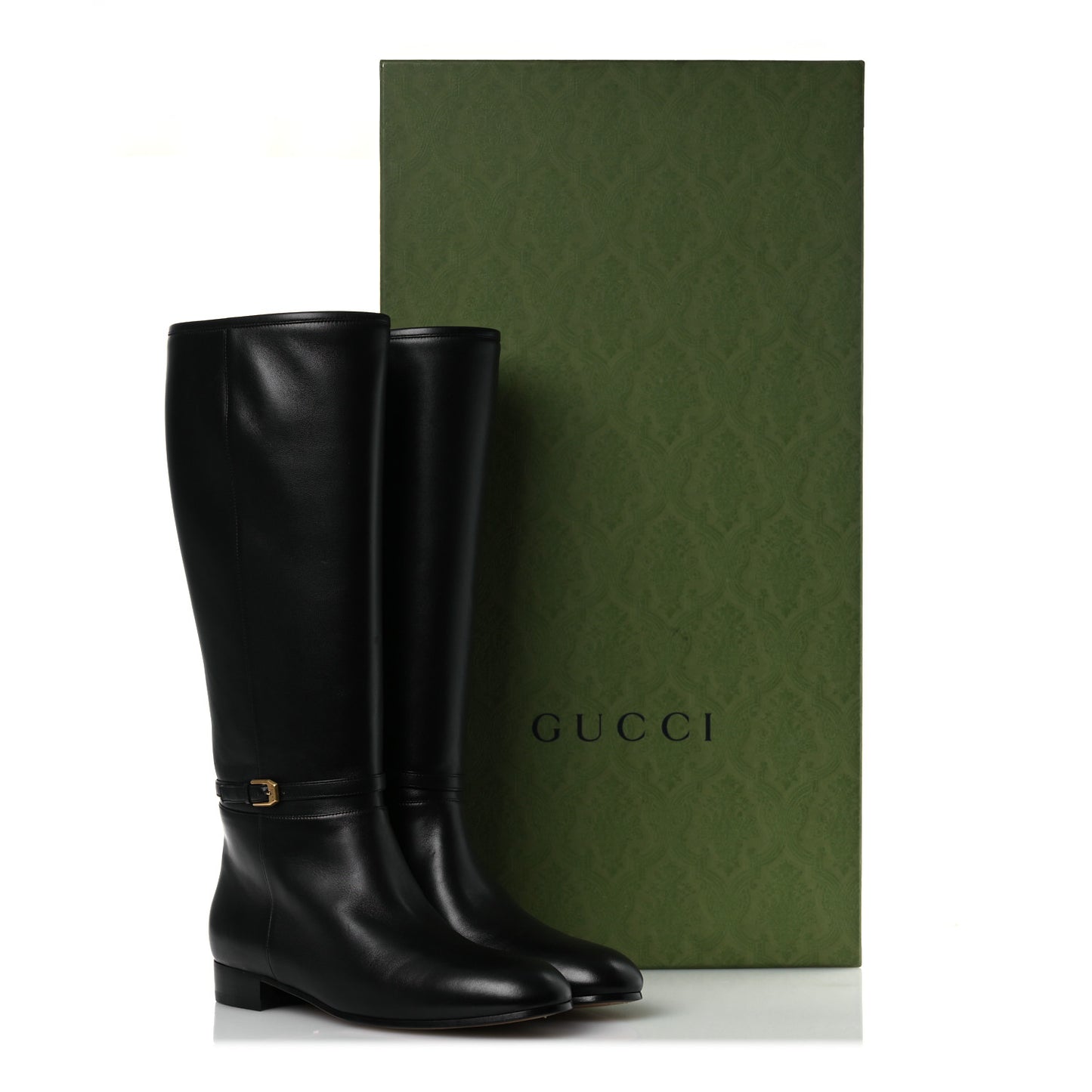 Calfskin Knee High Boots 39.5 Black