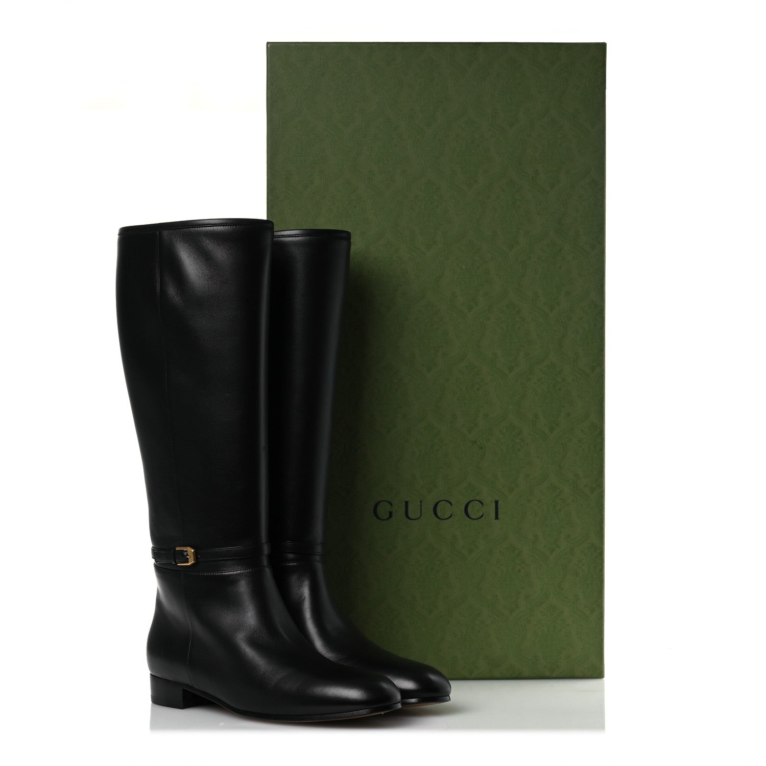 Gucci Calfskin Knee High Boots 39.5 Black 14 of 14