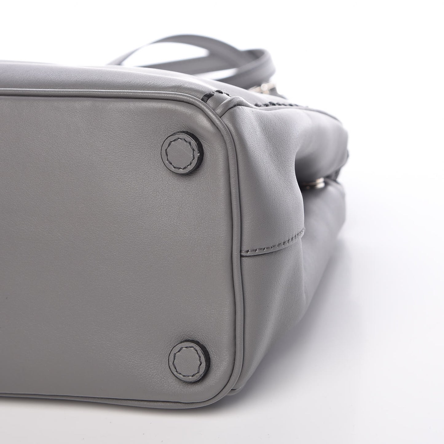 City Calf Small Hand Stitched Galleria Double Zip Tote Marmo