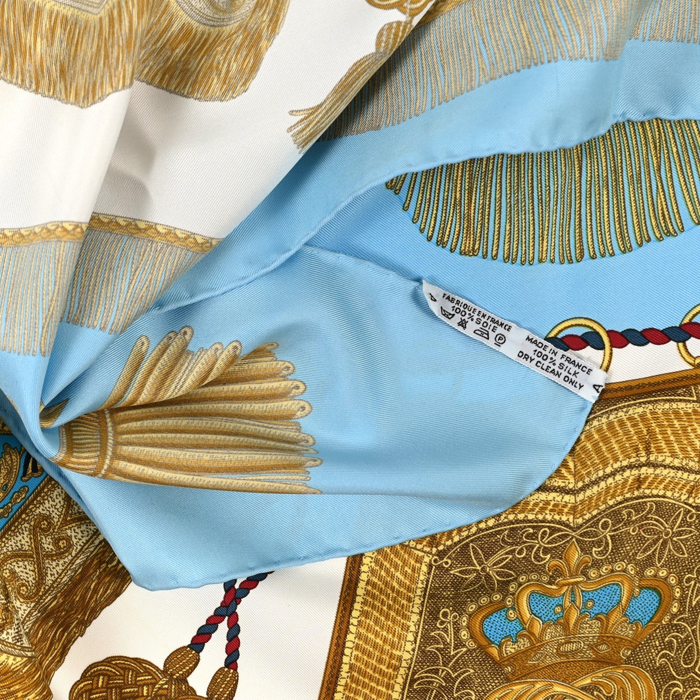 Silk Poste et Cavalerie Scarf Blue Multicolor