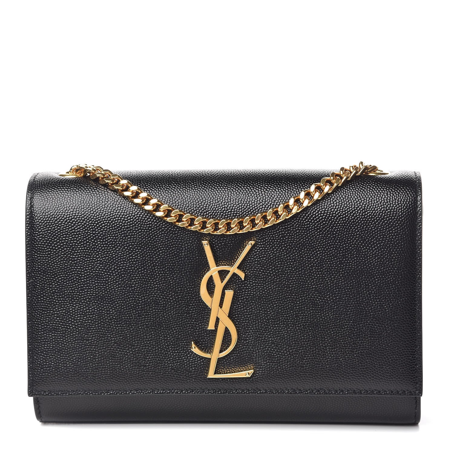 Saint Laurent Grain De Poudre Small Monogram Kate Satchel Black 1 of 8