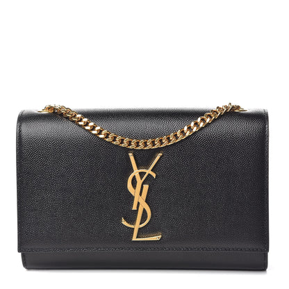 Saint Laurent Grain De Poudre Small Monogram Kate Satchel Black 1 of 8