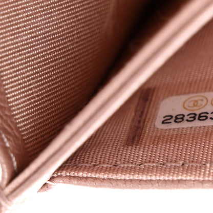 Chanel Goatskin Camellia Embossed Card Holder Wallet Light Pink 8 of 8