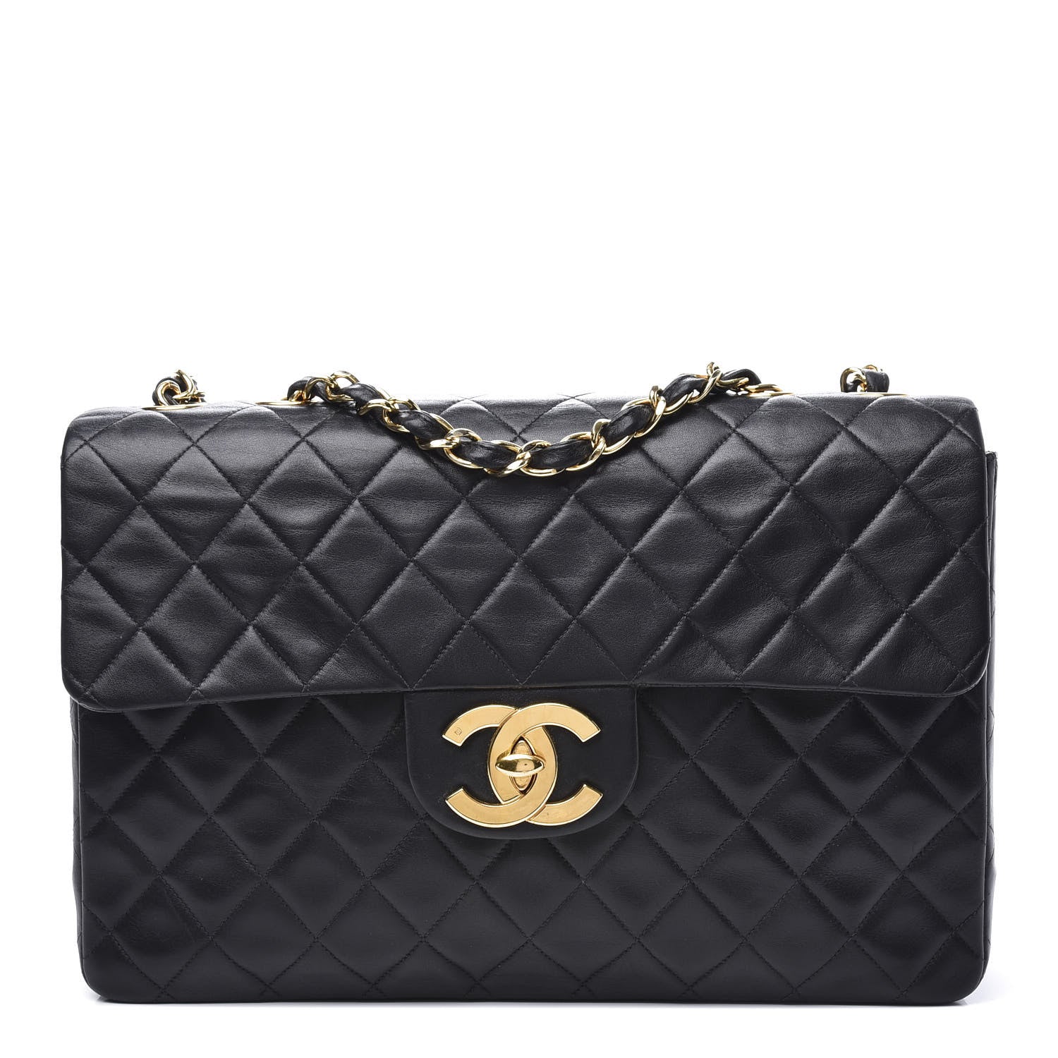 Chanel Lambskin Quilted XL Jumbo Single Flap Black 1 of 13