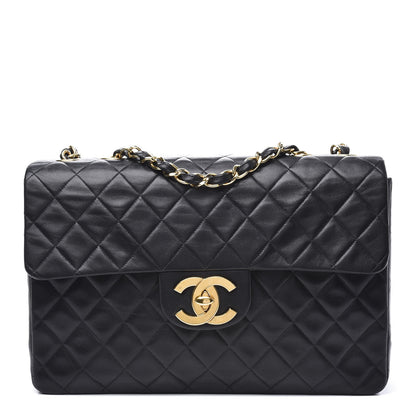 Chanel Lambskin Quilted XL Jumbo Single Flap Black 1 of 13