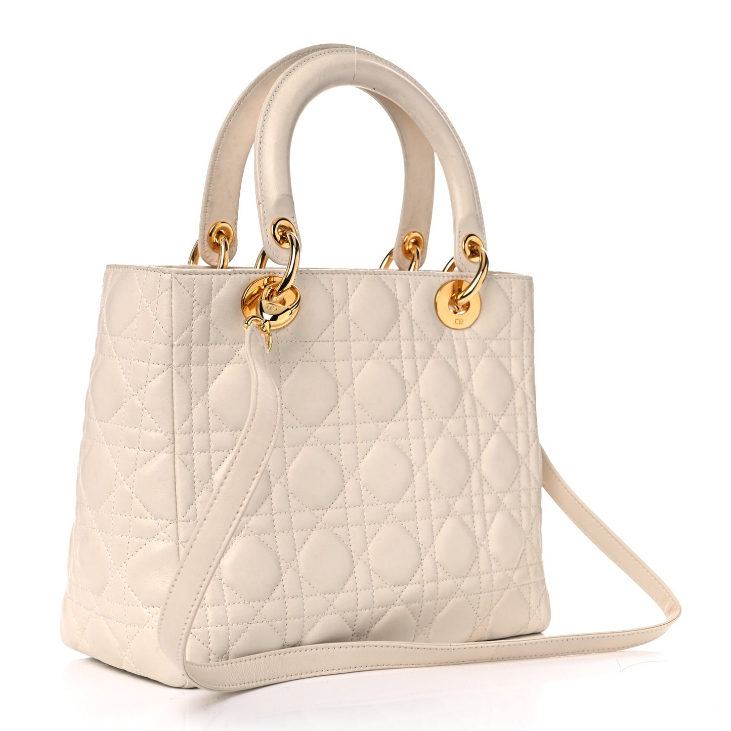 Lambskin Cannage Medium Lady Dior Light Beige