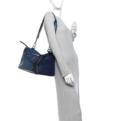 Loewe Calfskin XL Puzzle Bag Blue Black 2 of 14