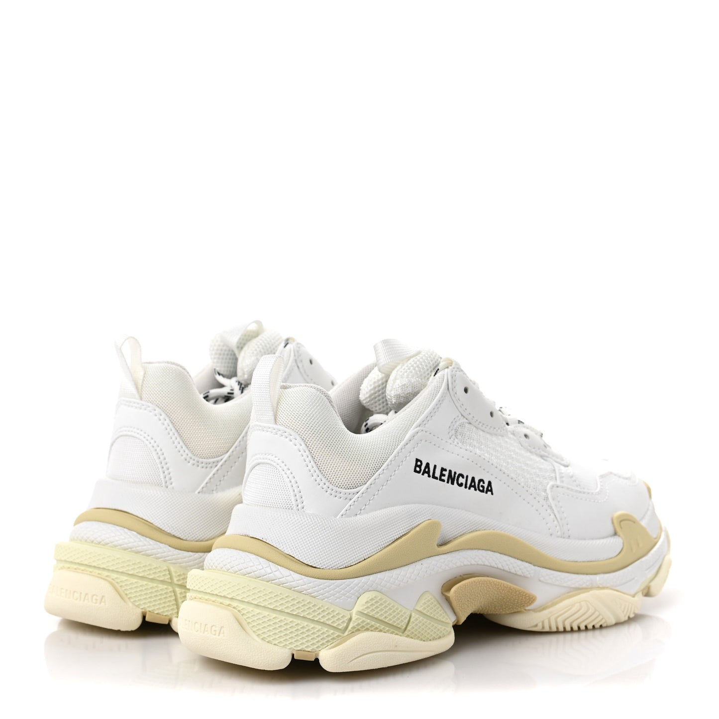 Fabric Mesh Womens Triple S Sneakers 39 White