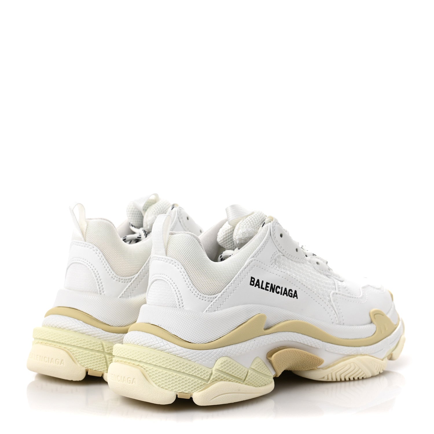 Balenciaga Fabric Mesh Womens Triple S Sneakers 39 White 4 of 6