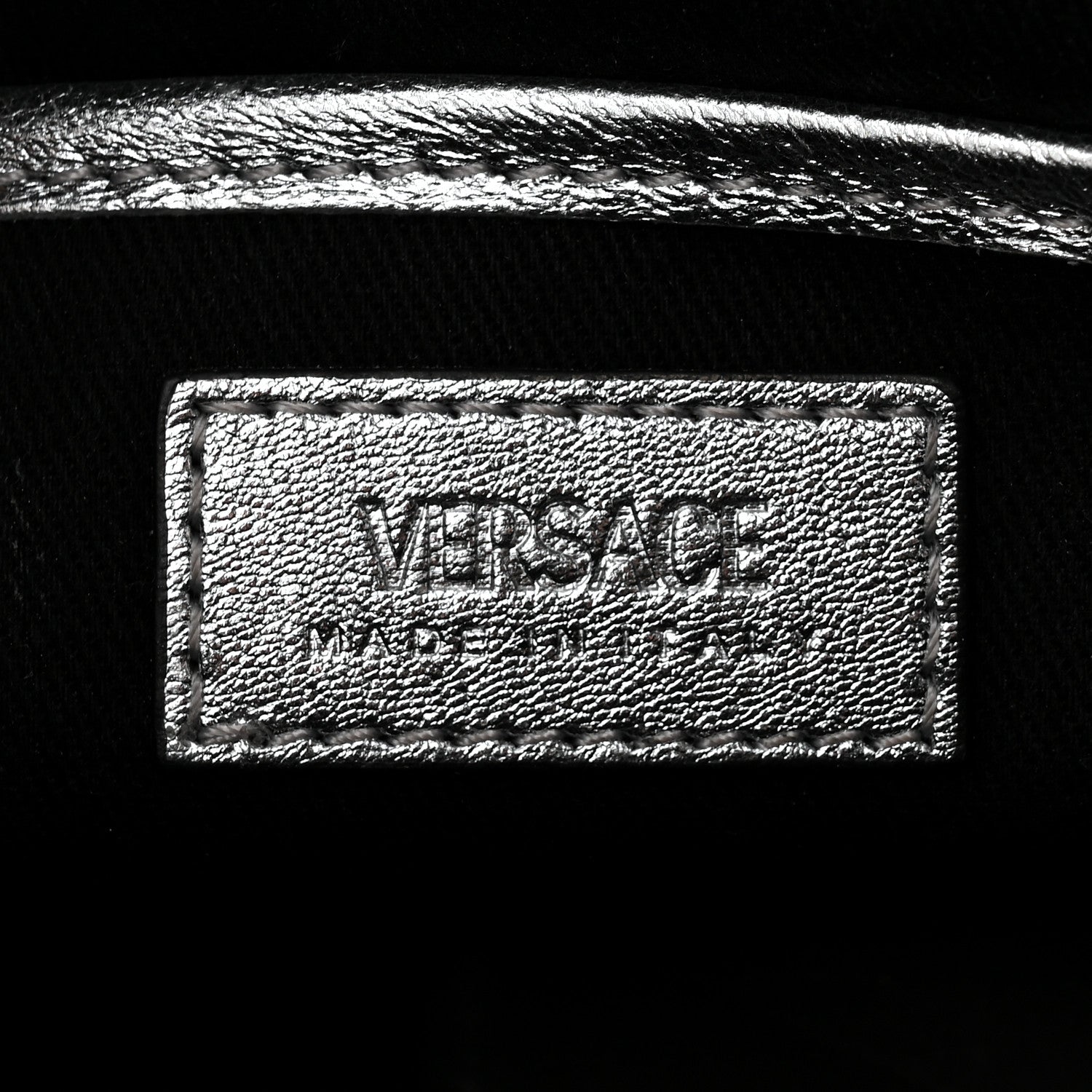Versace Metallic Nappa Quilted Virtus Mini Camera Bag Silver 6 of 10