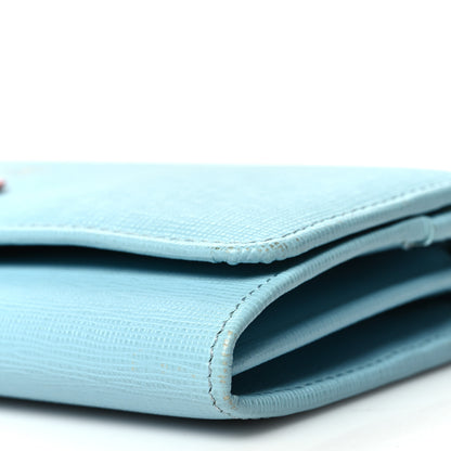 Fendi Vitello Elite Flowerland Continental Wallet On Chain Blue 11 of 11