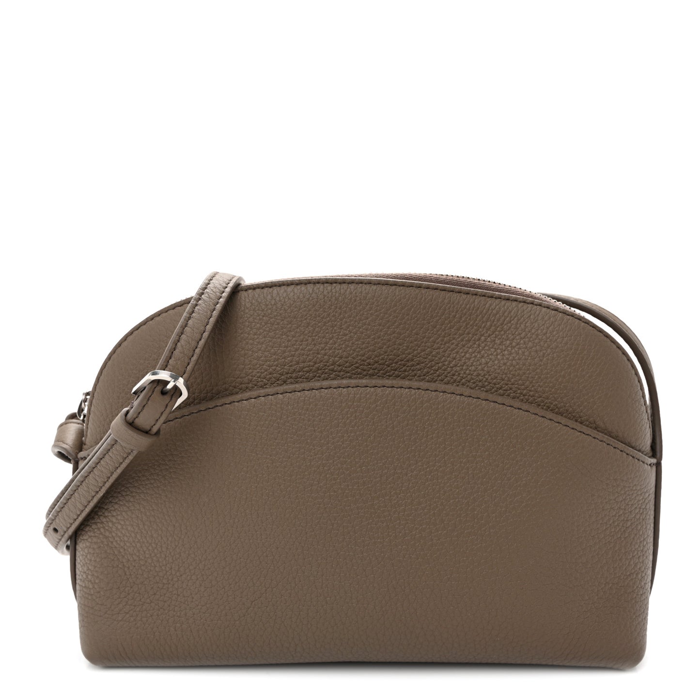 Grained Calfskin Annie E/W Crossbody Bag Smoked Taupe