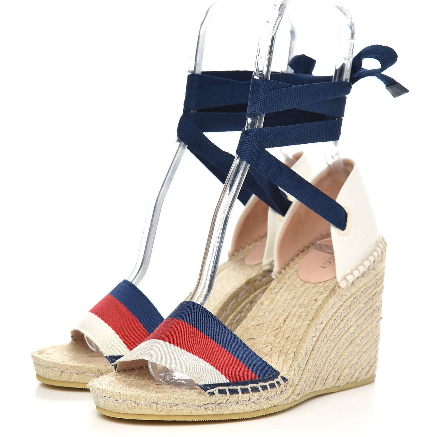 Canvas Sylvie Web Ankle Wrap Espadrille Wedge Sandals 39 Mystic White Hibiscus Red Maritime