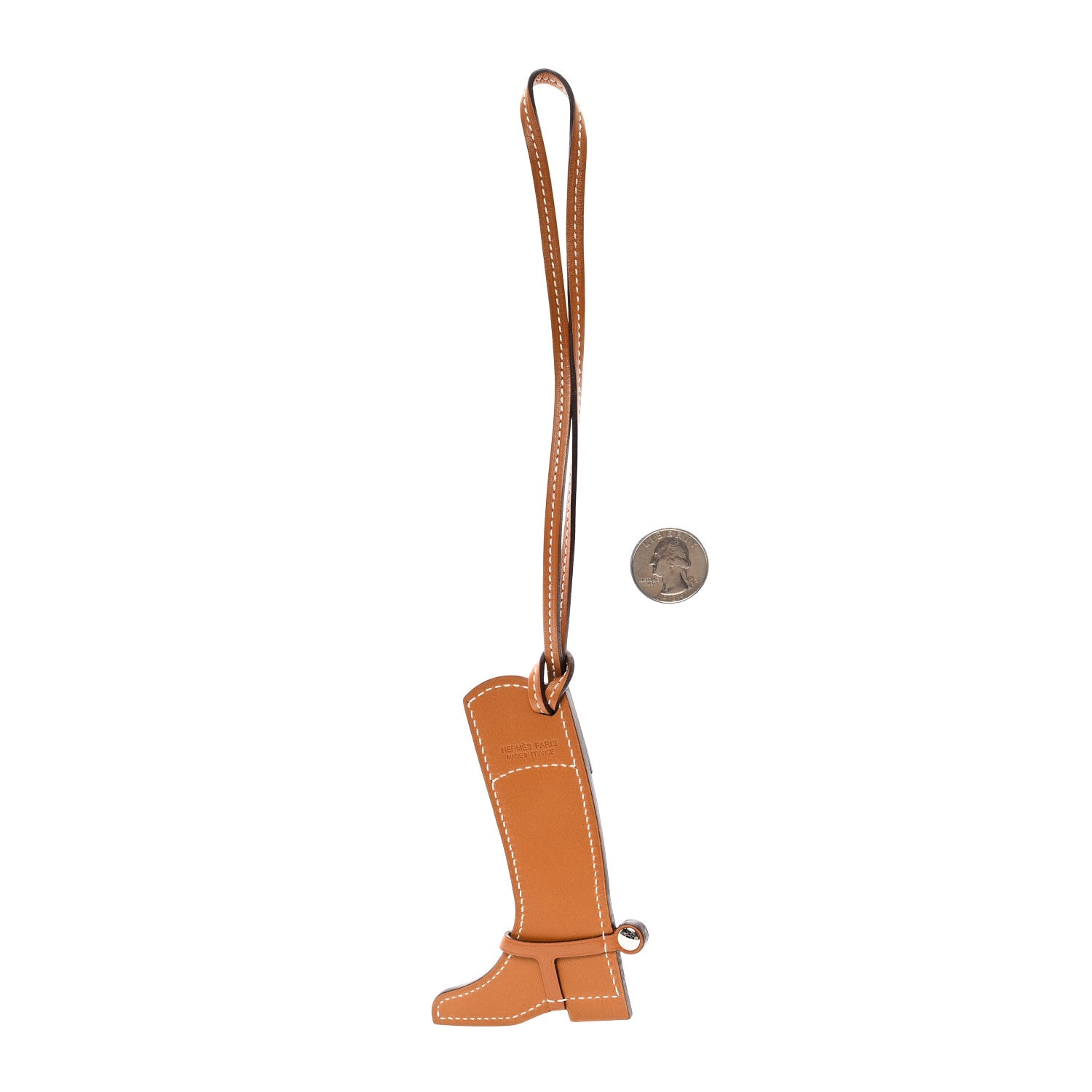 Hermes Butler Swift Paddock Botte Boot Bag Charm Natural Bleu Saint Cyr 2 of 3