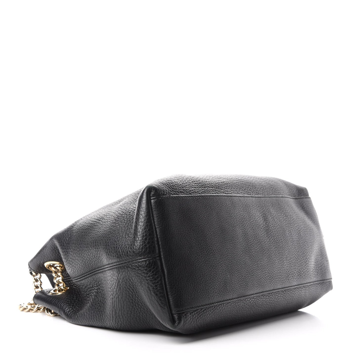 Pebbled Calfskin Medium Soho Chain Shoulder Bag Black