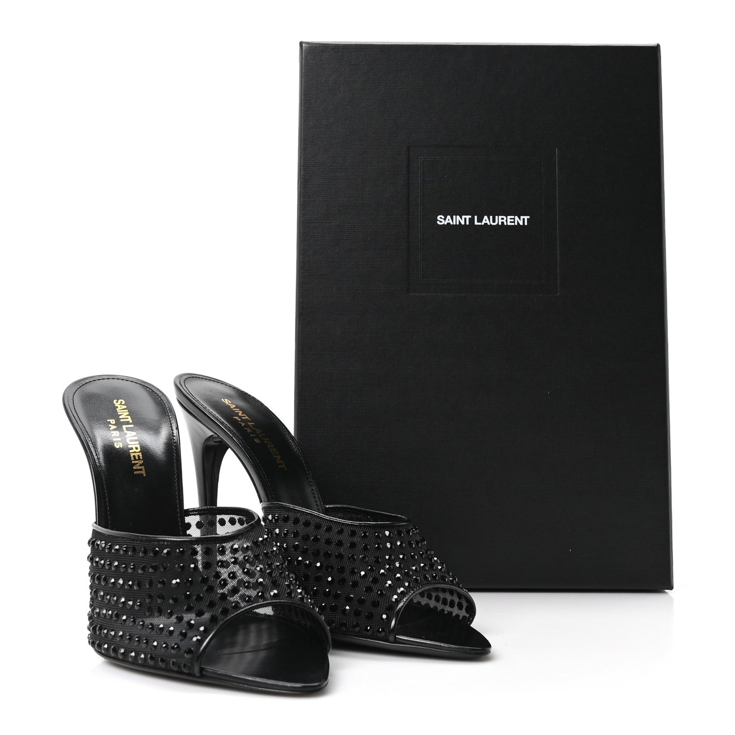 Tulle Strass Gippy 110 Mule Sandals 38 Black