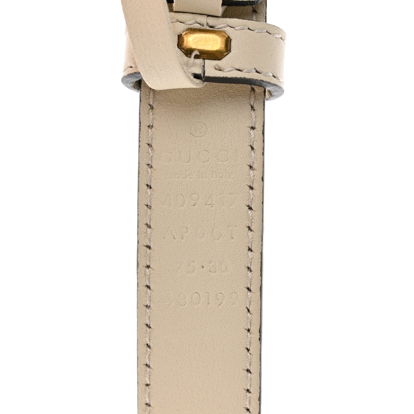 Calfskin Double G 20mm Belt 75 30 Mystic White