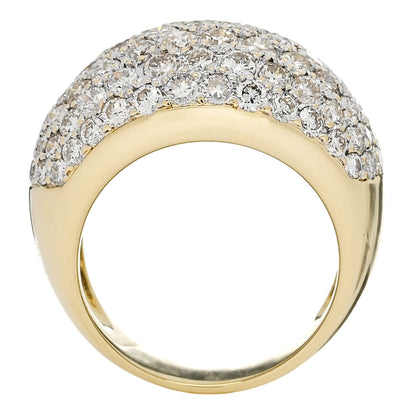 Parker & West by FASHIONPHILE 18K Yellow Gold Diamond  3.18ctw Seven Row Dome Band Ring 51 5.75 5 of 10
