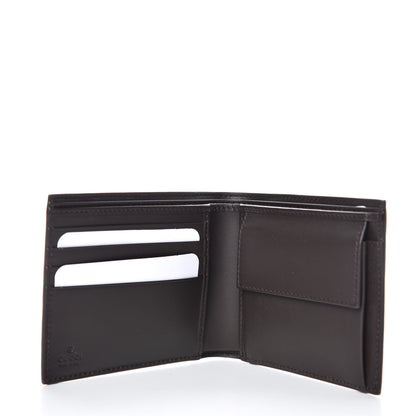 Gucci GG Supreme Monogram Selleria Calfskin Web New Web Bi-Fold Coin Wallet Beige Ebony Cocoa 5 of 8