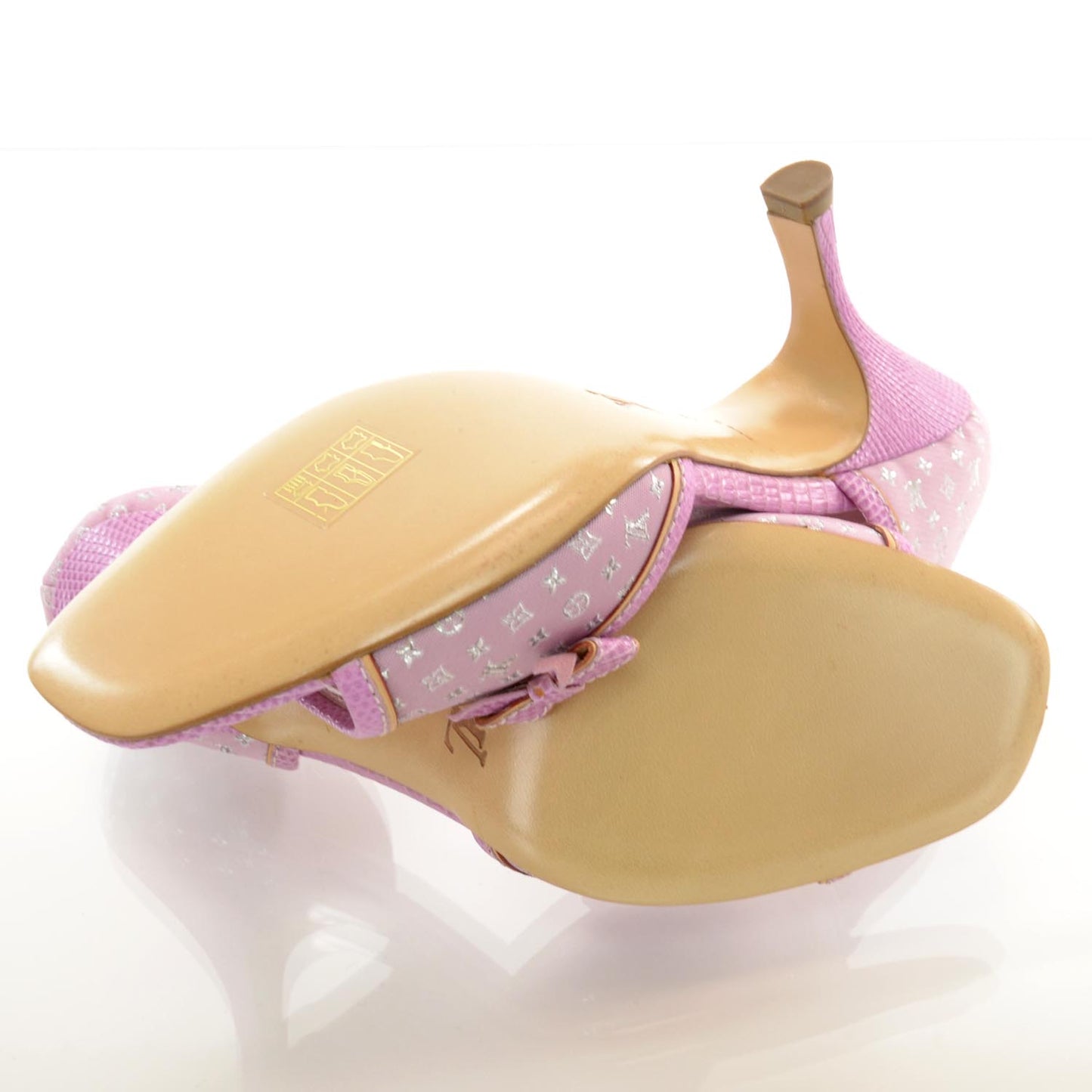 Mini Lin Monogram Heels Pumps 36 Pink