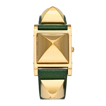 Hermes Stainless Steel Courchevel 23mm Medor Quartz Watch Vert Clair 1 of 5