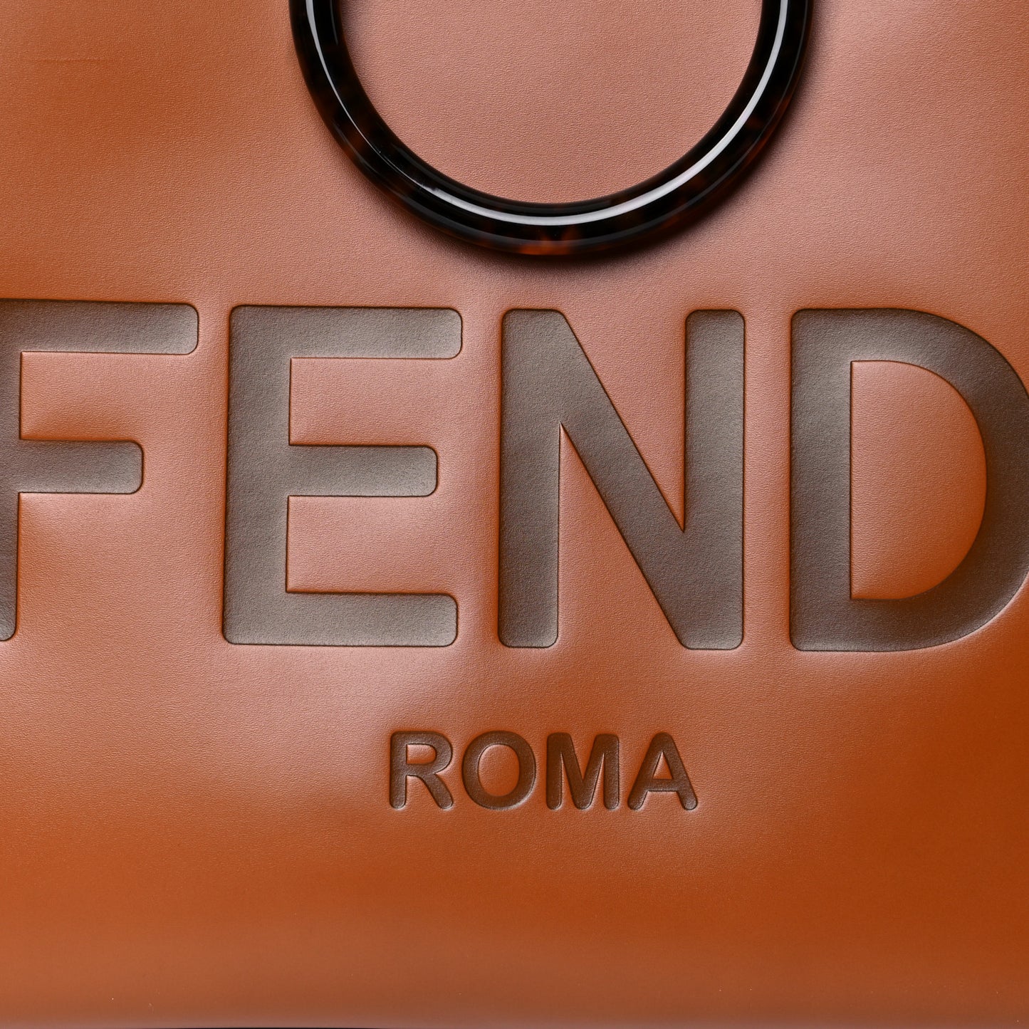 Vitello King Plexiglass Medium Fendi Sunshine Shopper Tote Cuoio