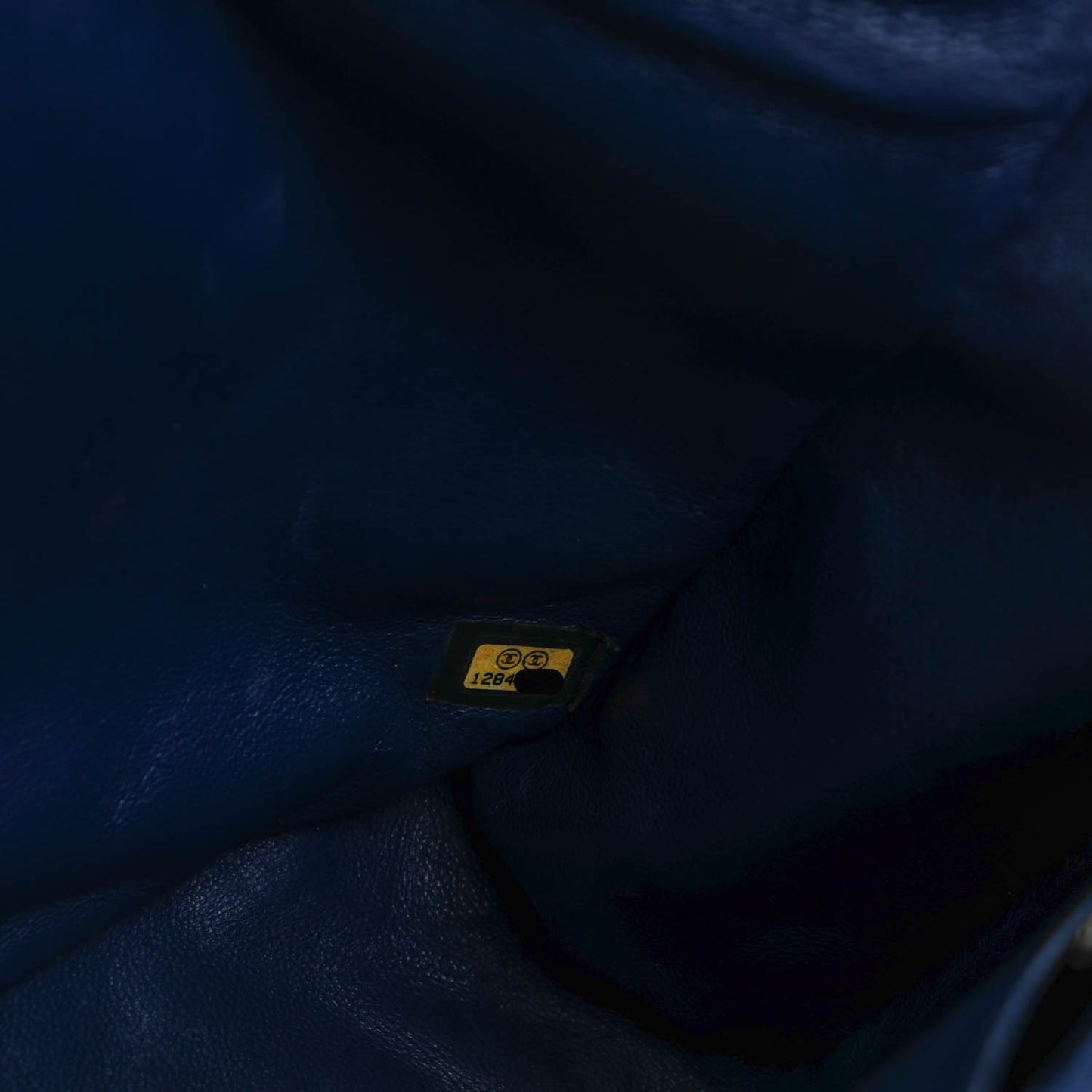 Washed Caviar Quilted Jumbo Single Flap Blue