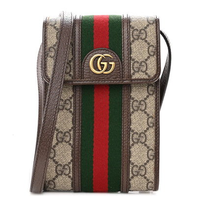 Gucci GG Supreme Monogram Web Mini Ophidia Crossbody Bag Beige New Acero 1 of 9