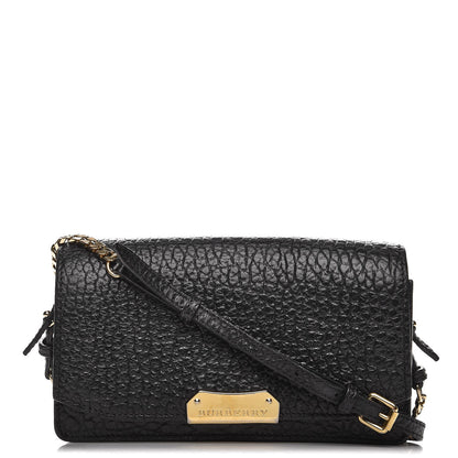 Burberry Signature Grain Small Madison Chain Clutch Black 1 of 8