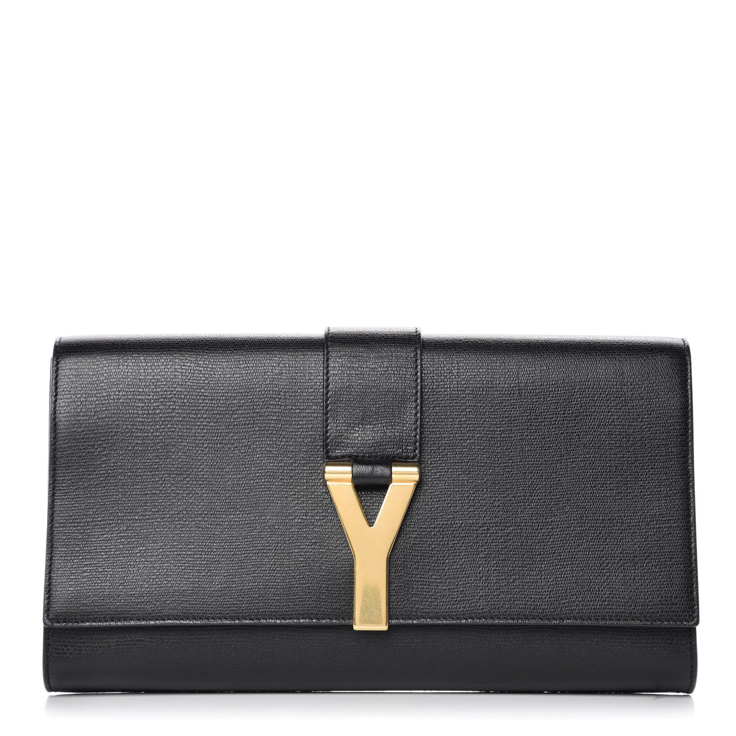 Saint Laurent Textured Calfskin Classic Y Ligne Clutch Black 1 of 9