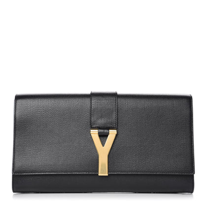 Saint Laurent Textured Calfskin Classic Y Ligne Clutch Black 1 of 9