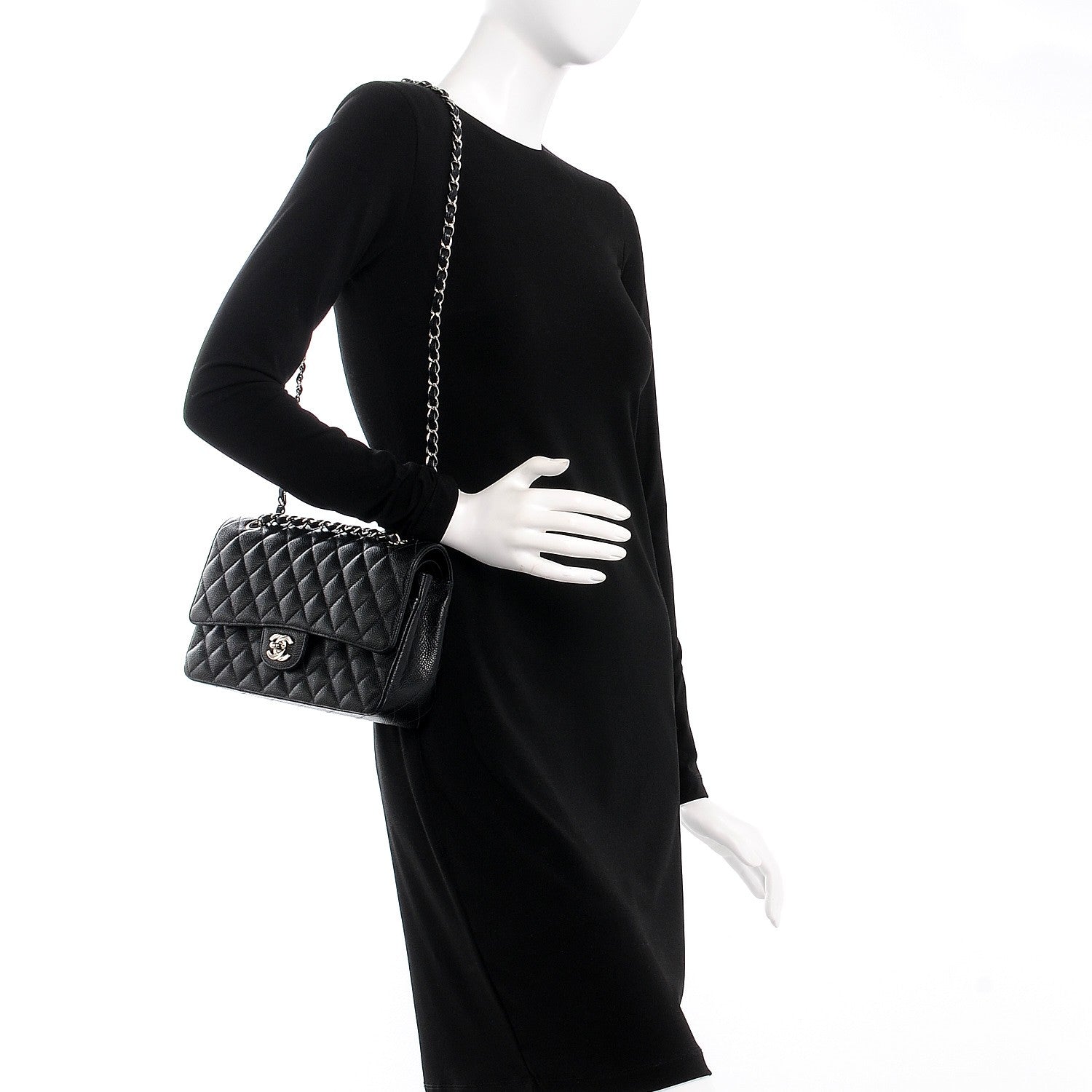 Chanel Caviar Quilted Medium Double Flap Black 2 of 9