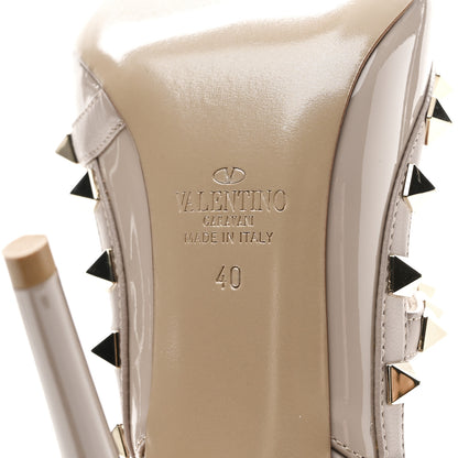 Valentino Garavani Patent Nappa Rockstud Ankle Strap 100mm Pumps 40 Poudre 8 of 10